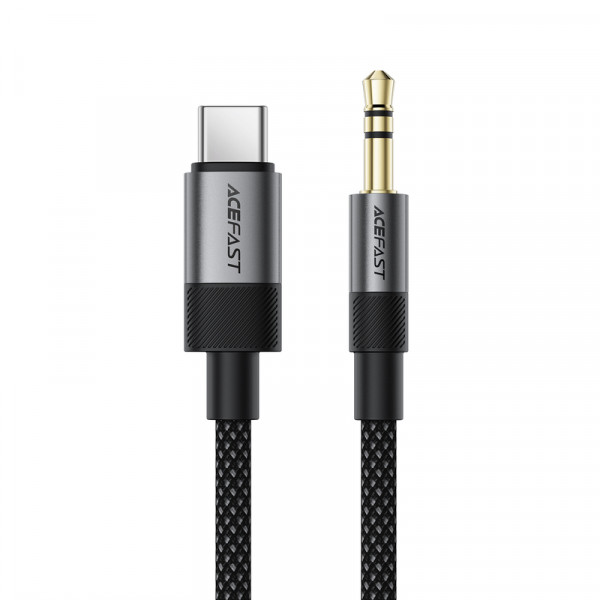 Аудіокабель ACEFAST J11 Type-C to 3.5mm male, nylon braid, 1m, Black (6974316285274)