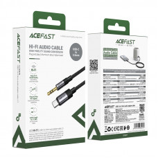 Аудіокабель ACEFAST J11 Type-C to 3.5mm male, nylon braid, 1m, Black (6974316285274)