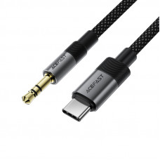 Аудіокабель ACEFAST J11 Type-C to 3.5mm male, nylon braid, 1m, Black (6974316285274)