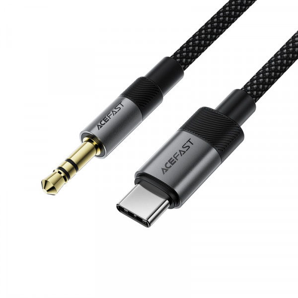 Аудіокабель ACEFAST J11 Type-C to 3.5mm male, nylon braid, 1m, Black (6974316285274)