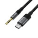 Аудіокабель ACEFAST J11 Type-C to 3.5mm male, nylon braid, 1m, Black (6974316285274)