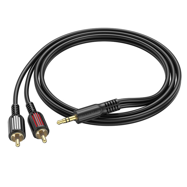 Аудіокабель BOROFONE BL11 3.5mm to double RCA audio cable Black
