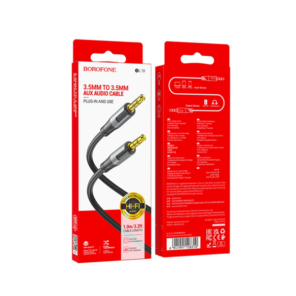 Аудіокабель BOROFONE BL19 Creator AUX audio cable Black