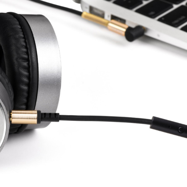 Аудіокабель HOCO UPA02 AUX Spring Audio cable (with Mic) Чорний