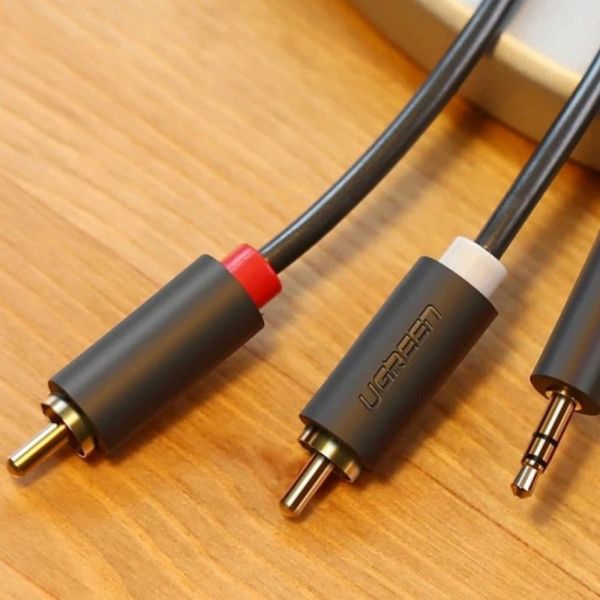 Аудіокабель UGREEN AV102 3.5mm Male to 2 RCA Male Audio Cable 5m Gray (UGR-10513)