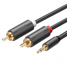 Аудіокабель UGREEN AV102 3.5mm Male to 2 RCA Male Audio Cable 5m Gray (UGR-10513)