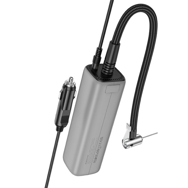 Автомобільний насос BOROFONE FC1 Flow intelligent air pump Чорний Gray
