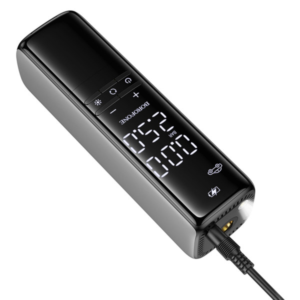 Автомобільний насос BOROFONE FC1 Flow intelligent air pump Чорний Gray