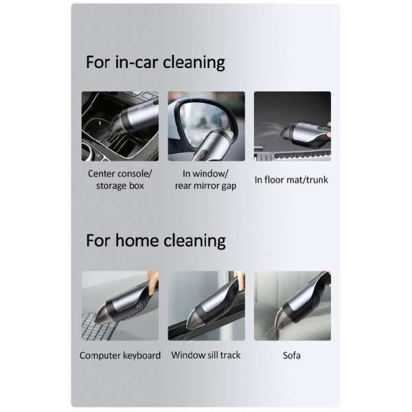 Автомобільний пилосос Usams US-ZB108-1 Mini Handheld Vacuum Cleaner Black (XCQZB10801)