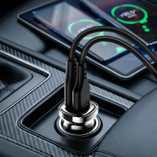 Автомобільний зарядний пристрій ACEFAST B19 PD30W (USB-C+USB-A) car charger metal gray (6974316287155)