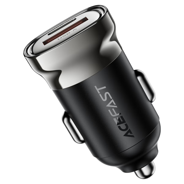 Автомобільний зарядний пристрій ACEFAST B19 PD30W (USB-C+USB-A) car charger metal gray (6974316287155)