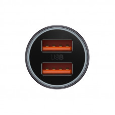 Автомобільний зарядний пристрій Baseus Golden Contactor Max Dual Fast Charger Car Charger U+U 60W Dark Gray (CGJM000013)