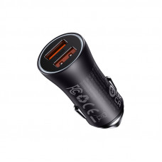 Автомобільний зарядний пристрій Baseus Golden Contactor Max Dual Fast Charger Car Charger U+U 60W Dark Gray (CGJM000013)