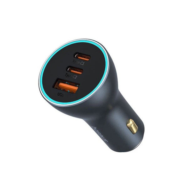 Автомобільний зарядний пристрій Baseus Golden Contactor Pro GaN Fast Charging Car Charger U+2C 65W Lunar Gray