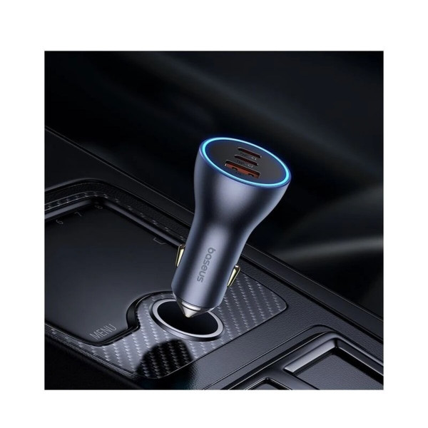Автомобільний зарядний пристрій Baseus Golden Contactor Pro GaN Fast Charging Car Charger U+2C 65W Lunar Gray