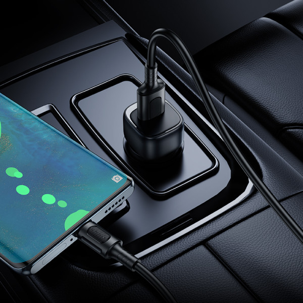 Автомобільний зарядний пристрій BOROFONE BZ34 Cloud single port QC3.0 car charger Black (6941991122255)