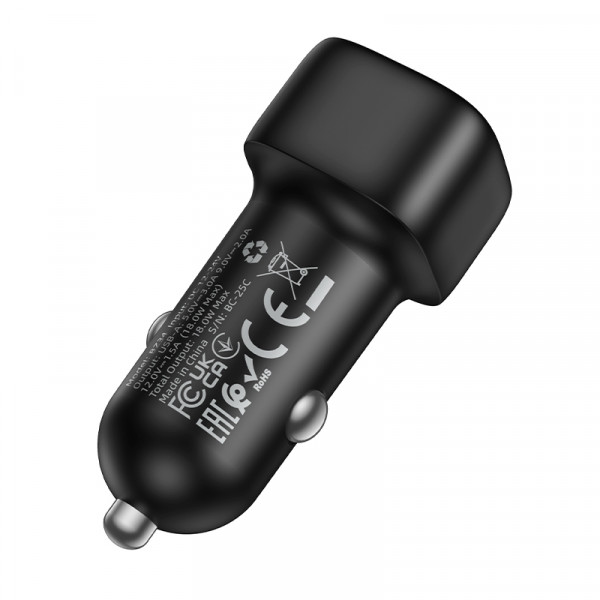 Автомобільний зарядний пристрій BOROFONE BZ34 Cloud single port QC3.0 car charger Black (6941991122255)