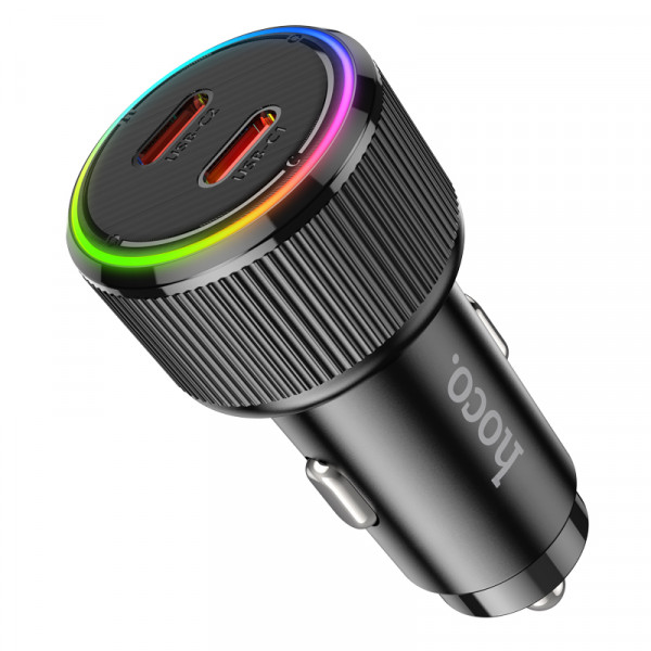 Автомобільний зарядний пристрій HOCO NZ14B Guerrero PD50W(2C) car charger Black (6942007620468)