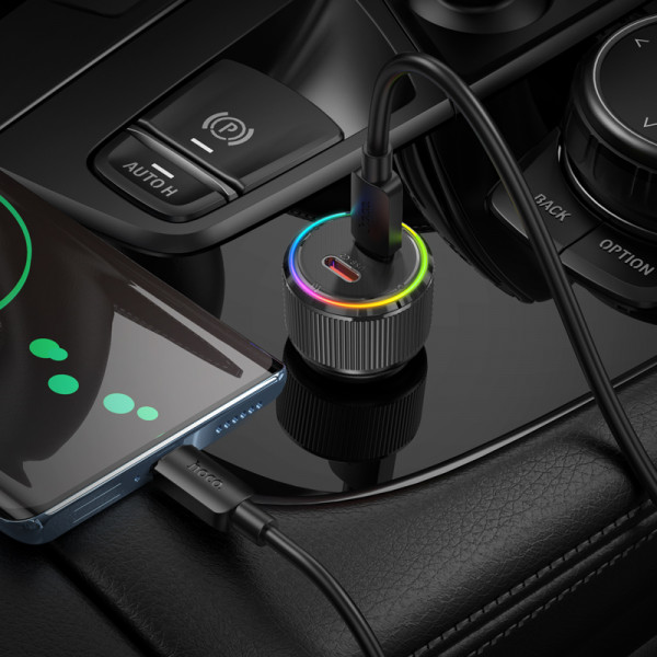 Автомобільний зарядний пристрій HOCO NZ14B Guerrero PD50W(2C) car charger Black (6942007620468)