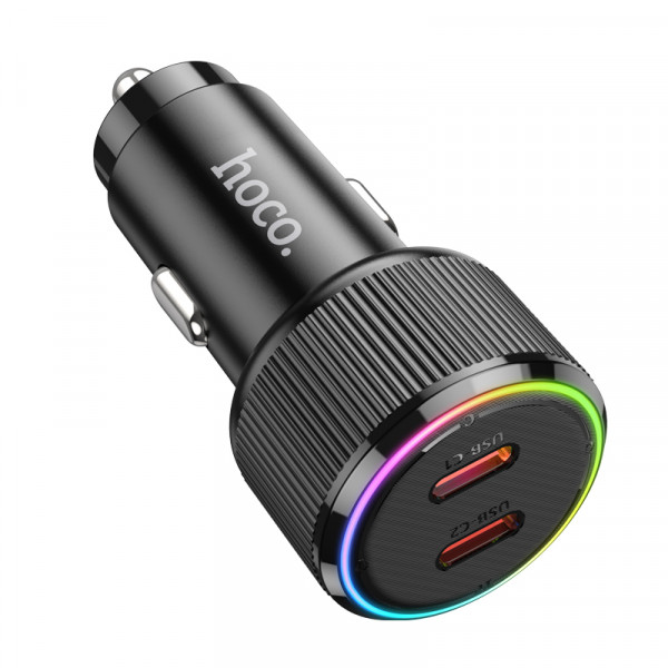 Автомобільний зарядний пристрій HOCO NZ14B Guerrero PD50W(2C) car charger Black (6942007620468)