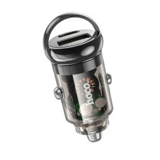 Автомобільний зарядний пристрій HOCO Z53A Vision PD30W+QC3.0 car charger Transparent Black (6942007611305)