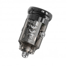Автомобільний зарядний пристрій HOCO Z53A Vision PD30W+QC3.0 car charger Transparent Black (6942007611305)