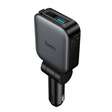 Автомобільний зарядний пристрій HOCO Z67 Triunfar PD60W(1C1A)+Type-C car charger with telescopic cable Metal Gray (6942007680837)