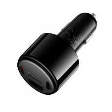 Автомобільний зарядний пристрій HOCO Z69B Vivido PD57W(2C1A) car charger with digital display Black (6942007681582)