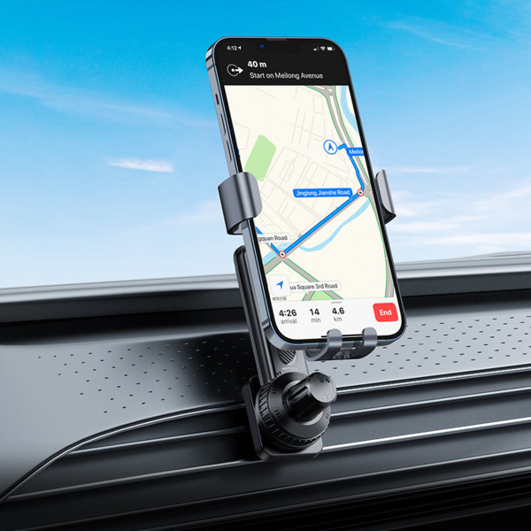 Автотримач для телефона BOROFONE BH94 Warrior gravity car holder(air outlet) Black Metal Gray