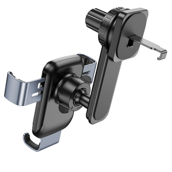Автотримач для телефона BOROFONE BH94 Warrior gravity car holder(air outlet) Black Metal Gray