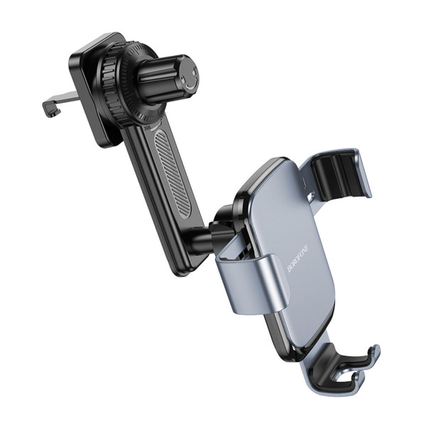 Автотримач для телефона BOROFONE BH94 Warrior gravity car holder(air outlet) Black Metal Gray
