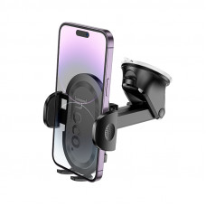 Автотримач для телефона HOCO H54 Brusco ultra-thin push-type car holder(center console) Black (6942007630559)