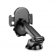 Автотримач для телефона HOCO H54 Brusco ultra-thin push-type car holder(center console) Black (6942007630559)