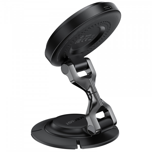 Автотримач для телефона з БЗП ACEFAST D65 magnetic folding wireless charging car holder Black (6974316286349)