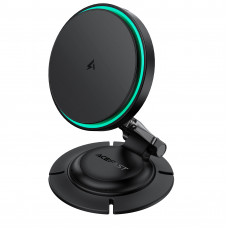 Автотримач для телефона з БЗП ACEFAST D65 magnetic folding wireless charging car holder Black (6974316286349)