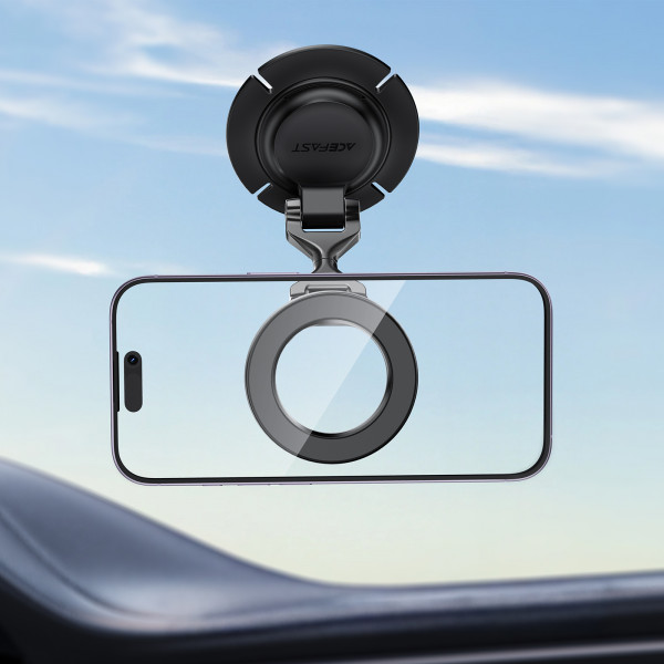 Автотримач для телефона з БЗП ACEFAST D65 magnetic folding wireless charging car holder Black (6974316286349)
