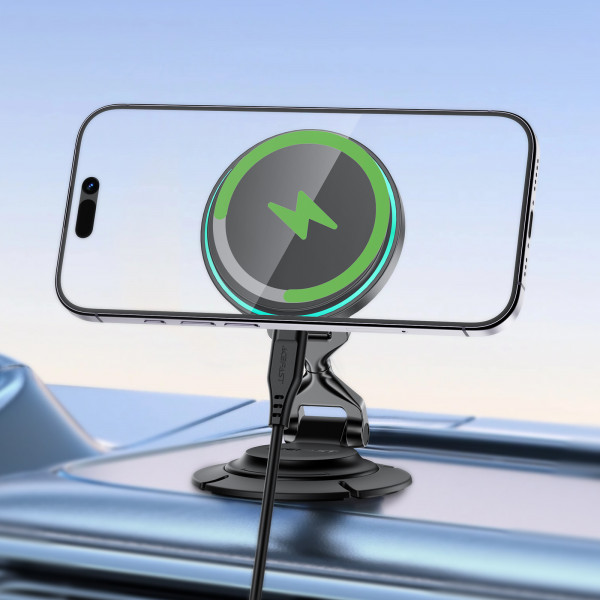 Автотримач для телефона з БЗП ACEFAST D65 magnetic folding wireless charging car holder Black (6974316286349)