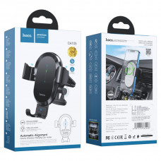 Автотримач для телефона з БЗП HOCO CA105 Guide three-axis linkage wireless charging car holder Чорний