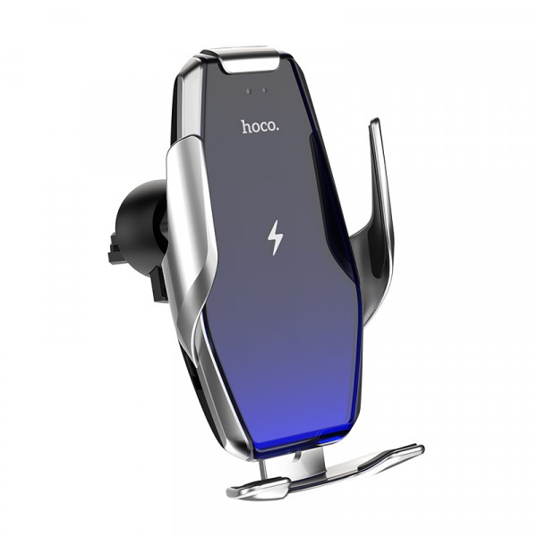 Автотримач для телефона з БЗП HOCO S14 Surpass automatic induction wireless charging car holder Silver (6931474715166)