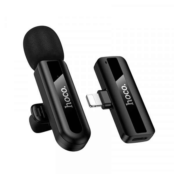 Бездротова мікрофонна система HOCO L20 Fair wireless microphone iP Black (6942007655484)