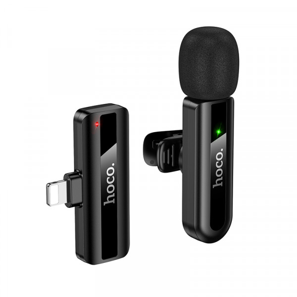Бездротова мікрофонна система HOCO L20 Fair wireless microphone iP Black (6942007655484)