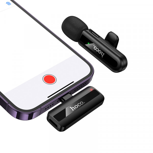 Бездротова мікрофонна система HOCO L20 Fair wireless microphone iP Black (6942007655484)