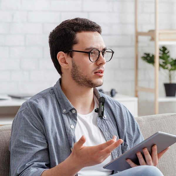 Бездротова мікрофонна система HOCO L20 Fair wireless microphone Type-C Black (6942007655491)