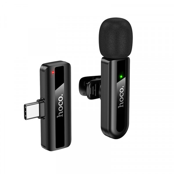 Бездротова мікрофонна система HOCO L20 Fair wireless microphone Type-C Black (6942007655491)