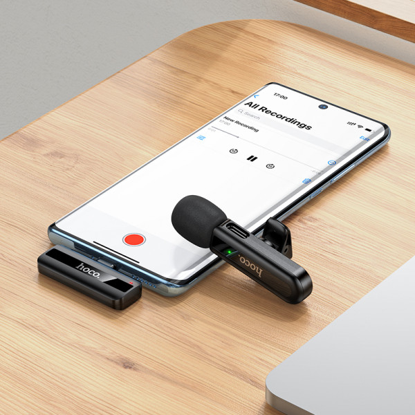 Бездротова мікрофонна система HOCO L20 Fair wireless microphone Type-C Black (6942007655491)