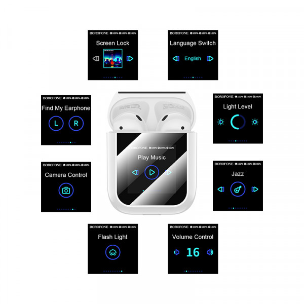 Бездротові навушники BOROFONE BW86 Brocade true wireless BT headset with touch screen White