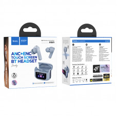 Бездротові навушники HOCO EQ21 Sandy true wireless ANC+ENC noise reduction touch screen BT headset Blue Star (6942007647434)