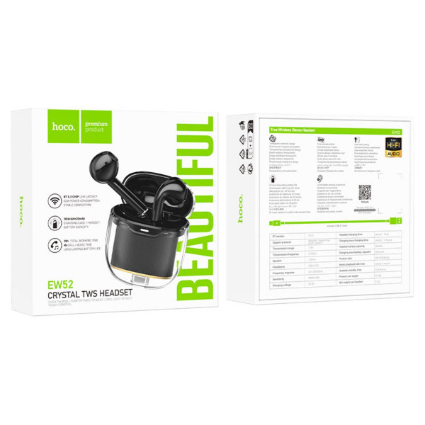 Бездротові навушники HOCO EW52 Lilly true wireless BT headset Чорний