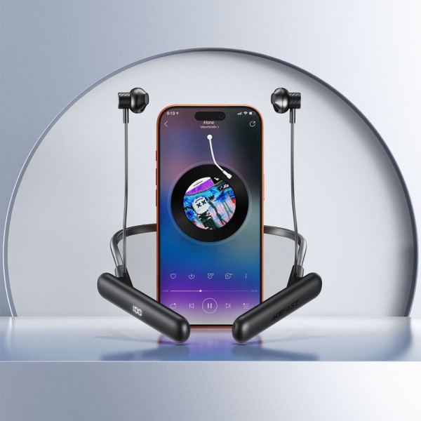 Бездротові спортивні навушники ACEFAST N8 neck hanging wireless earphones Black (6974316286158)