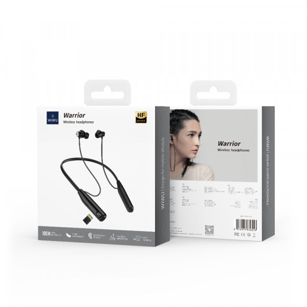 Бездротові спортивні навушники WIWU GB06 Warrior Wireless headphones Black (6976975616253)